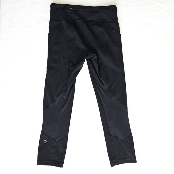 Lululemon Pace Rival Crop Full-On Luxtreme 22" Womens Size 4 Black - Picture 7 of 15